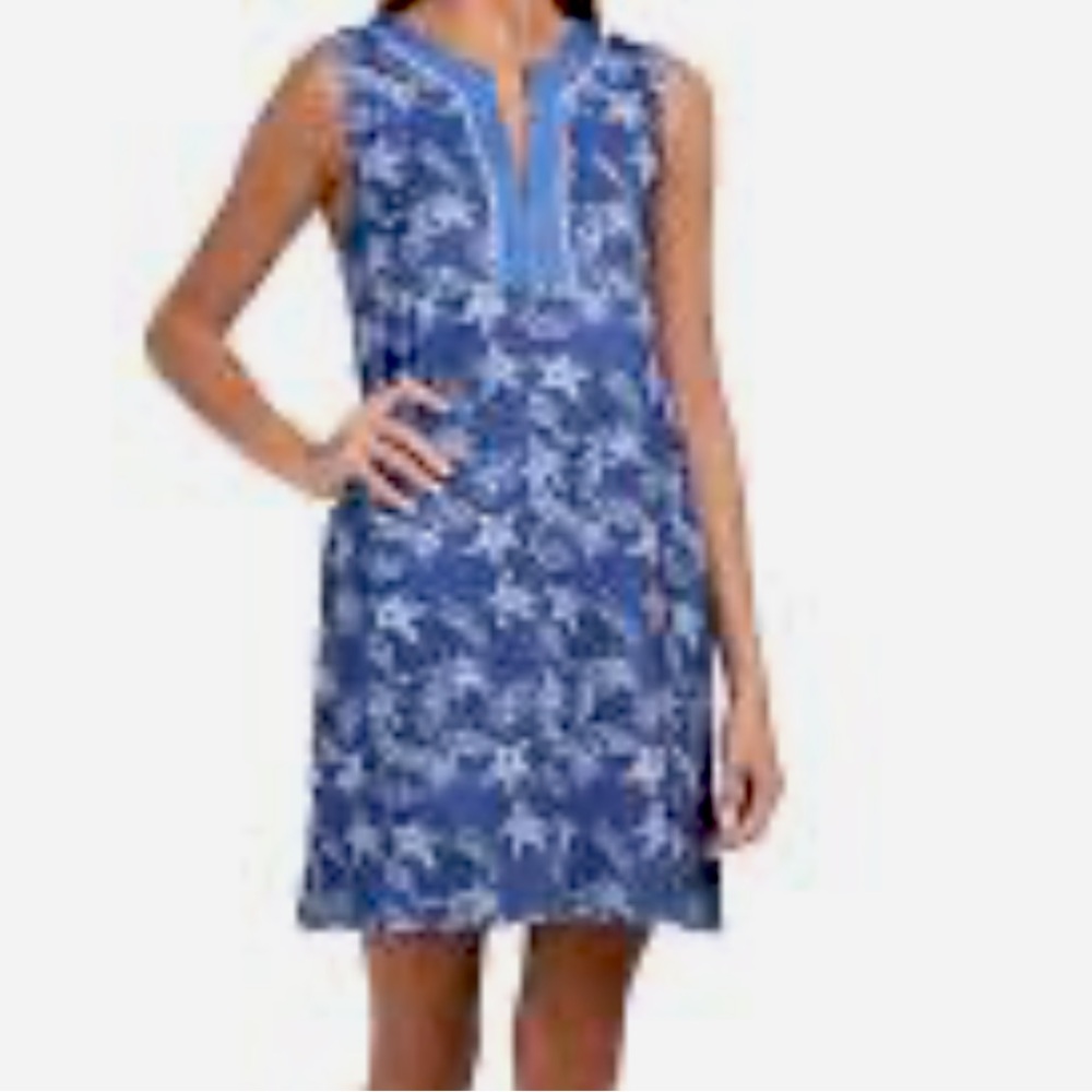 CABANA LIFE Blue Dress Coastal Seastar Starfish UPF 50 Swim Cover Up Tunic NWT - Picture 8 of 9
